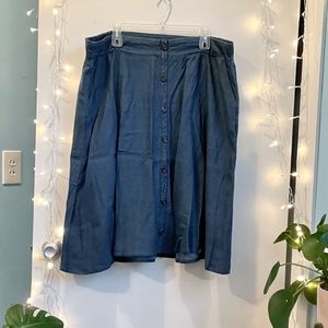 Torrid Denim Button Midi Skirt